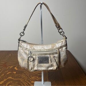 Coach Poppy Limited Edition Gold Sequin Signature Shoulder Bag